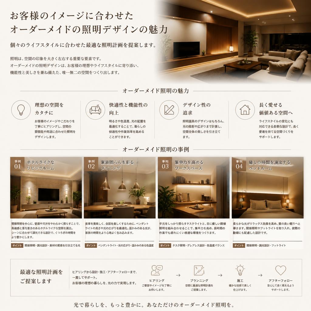 オーダーメイドの照明デザイン