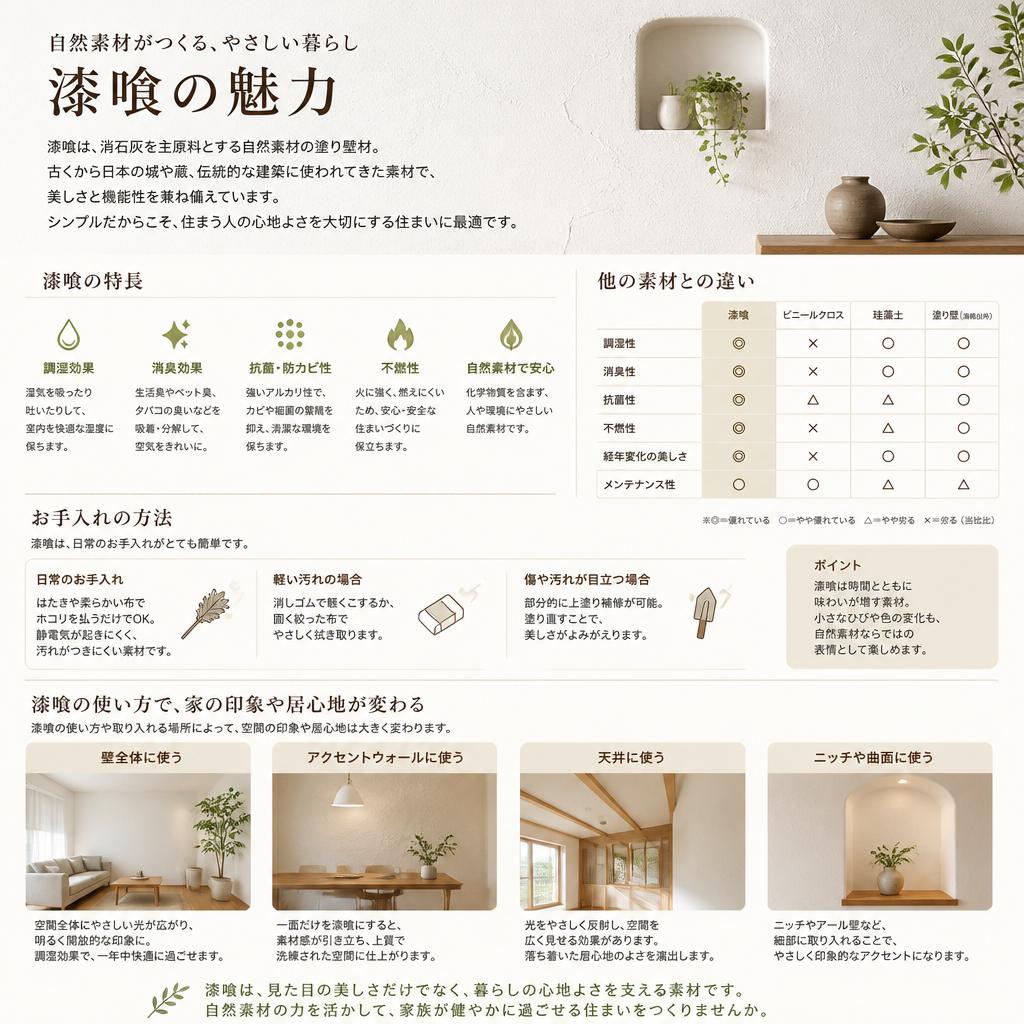 漆喰で築く、健康的な住環境