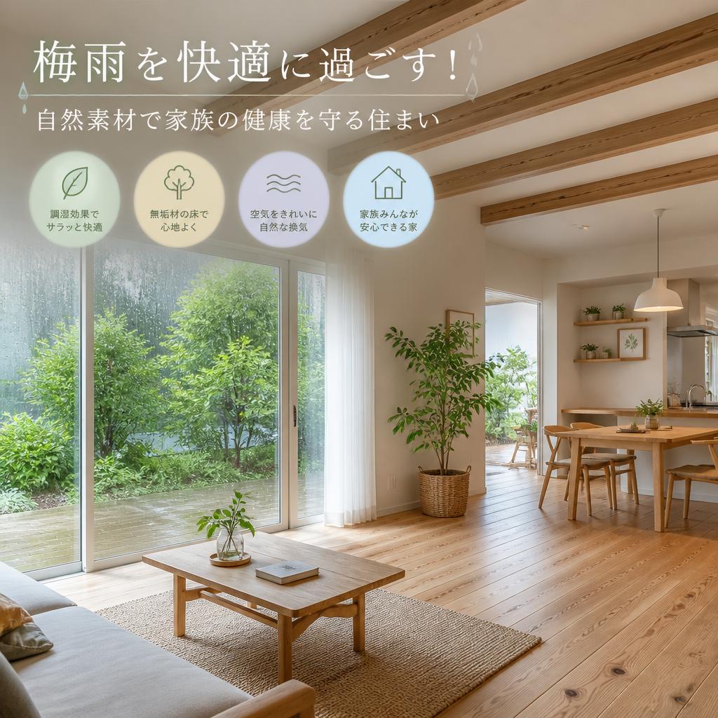 梅雨を快適に過ごす！自然素材で家族の健康を守る住まい