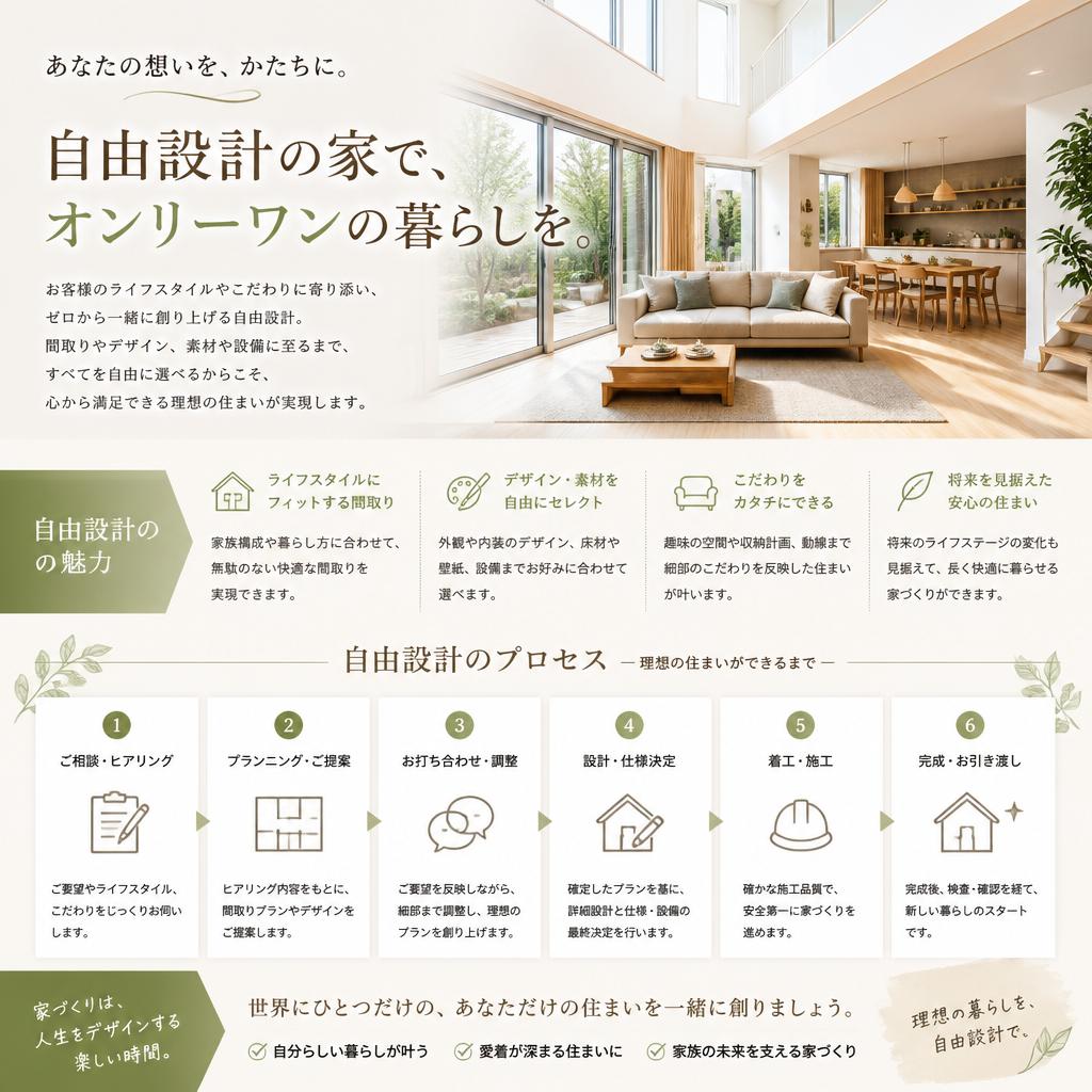 自由設計で理想の住まいを形に